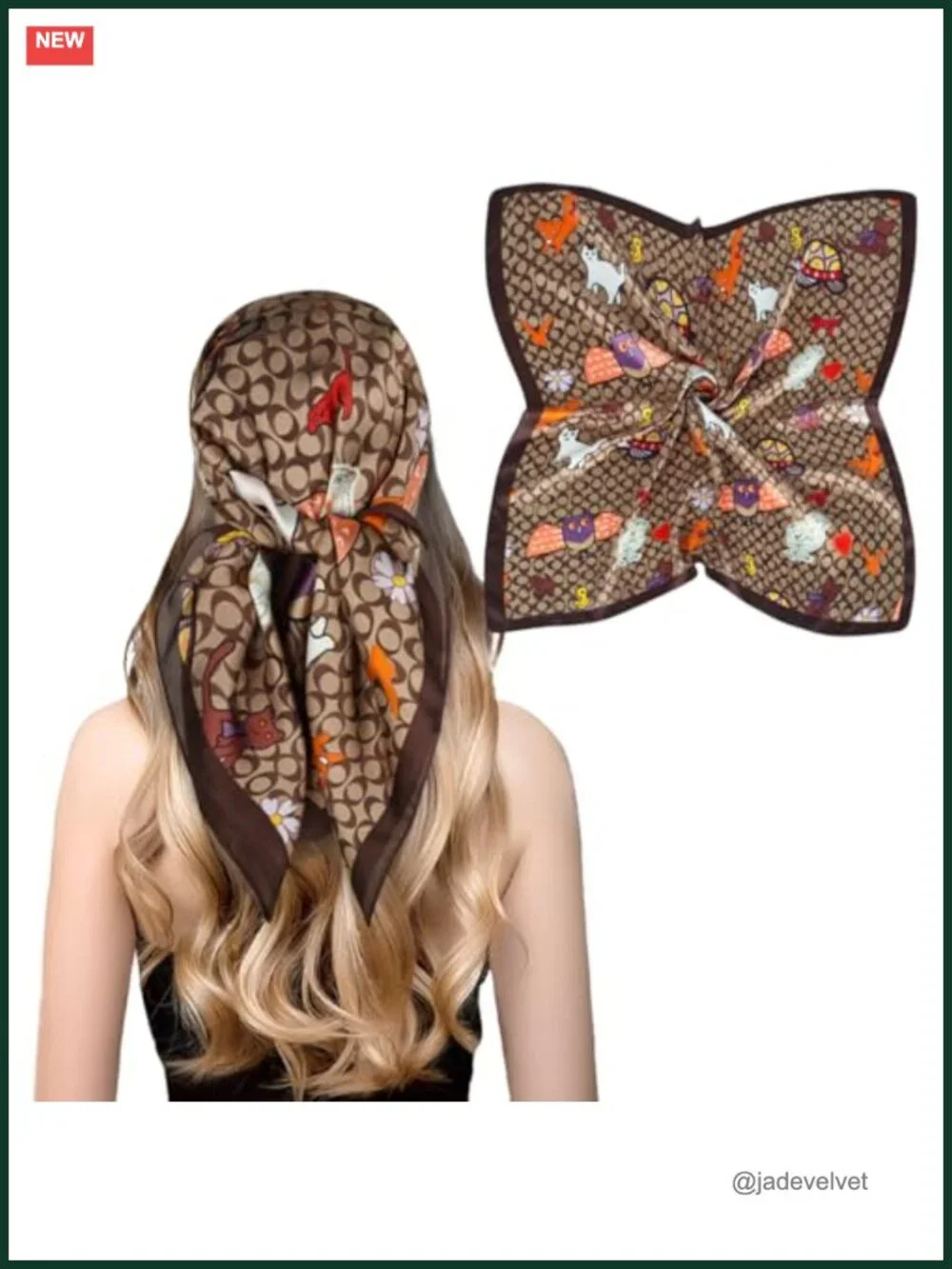 Silk Satin Scarf for Women, 27.5x27.5 Inch, Hair Wrap Bandana & Neck Scarf